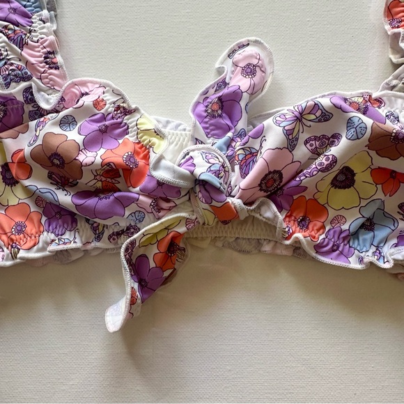 *SOLD* Frankies Bikinis Colby Tie Front Ruffle Top Jagger Bikini Bottom Marp - Picture 5 of 12